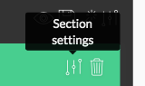 A screenshot of the application showing the section settings link